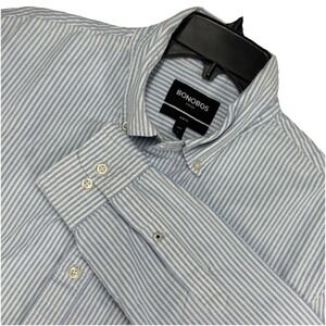 Bonobos Shirt Mens Large Blue Slim Fit Seersucker Button‎ Up Long Sleeve Casual